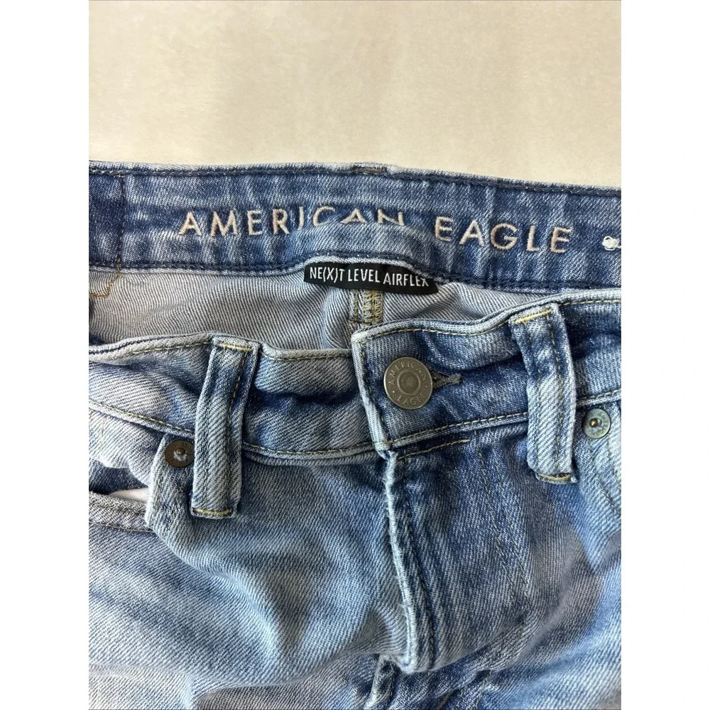 American Eagle Men's AirFlex Skinny Jeans 30x34 Distressed Next Level Denim
